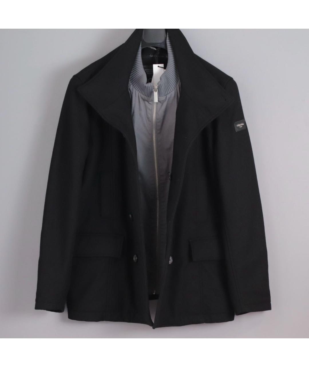 CALVIN KLEIN Черное пальто, фото 4