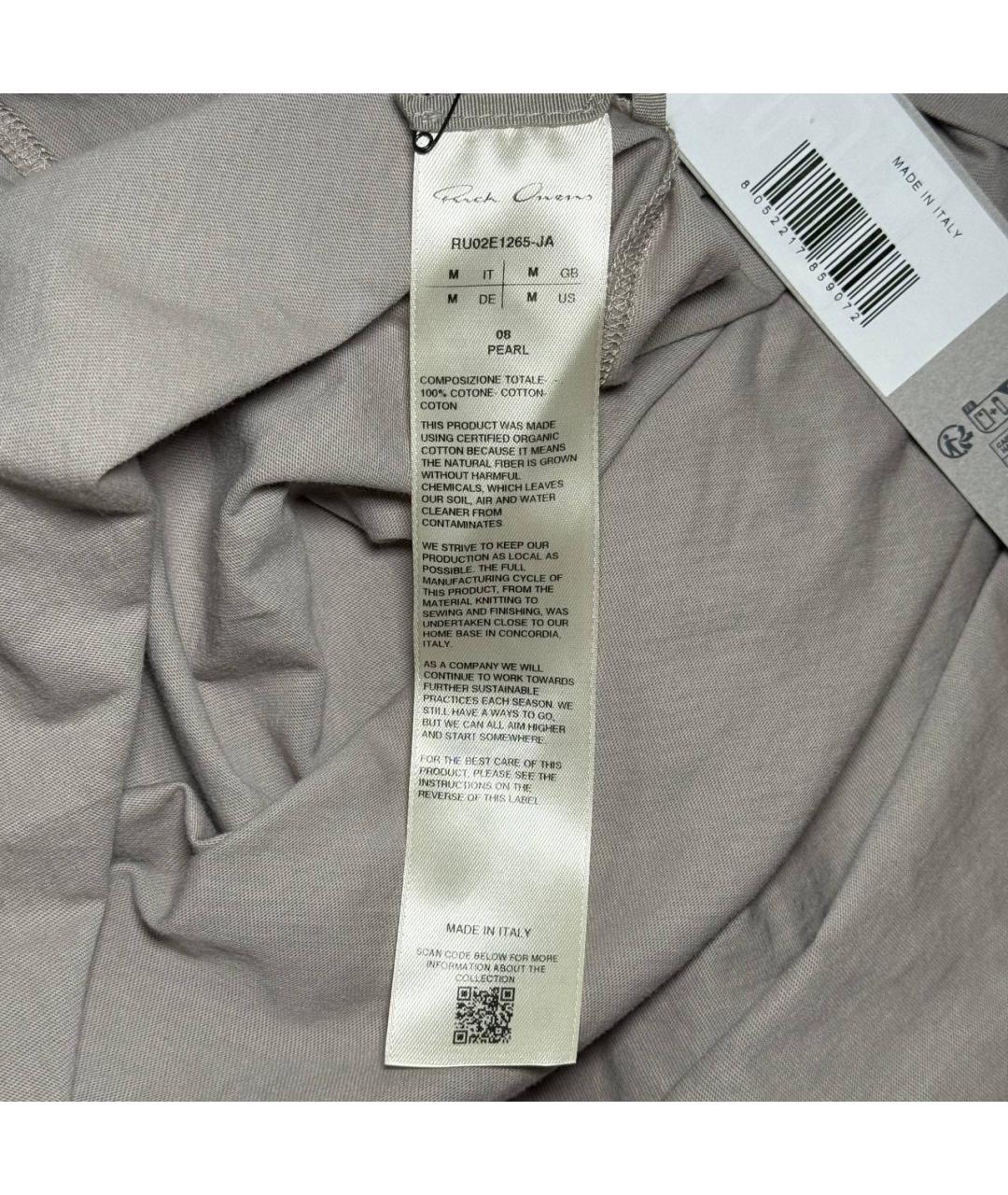 RICK OWENS Серая футболка, фото 7