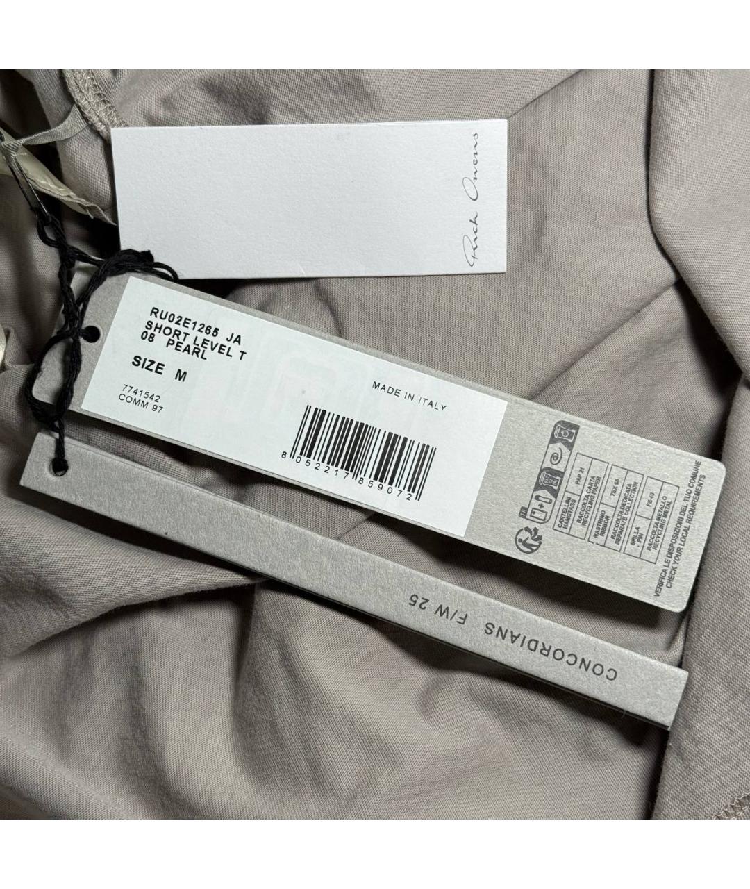 RICK OWENS Серая футболка, фото 5