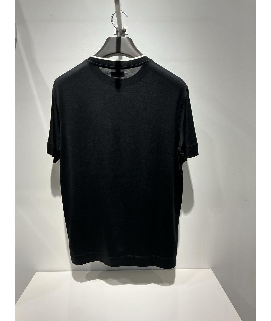 EMPORIO ARMANI Черная хлопковая футболка, фото 4
