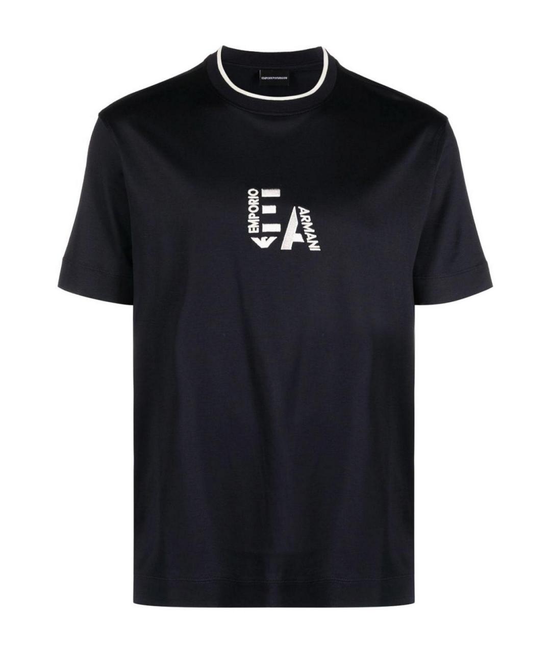 EMPORIO ARMANI Черная хлопковая футболка, фото 1