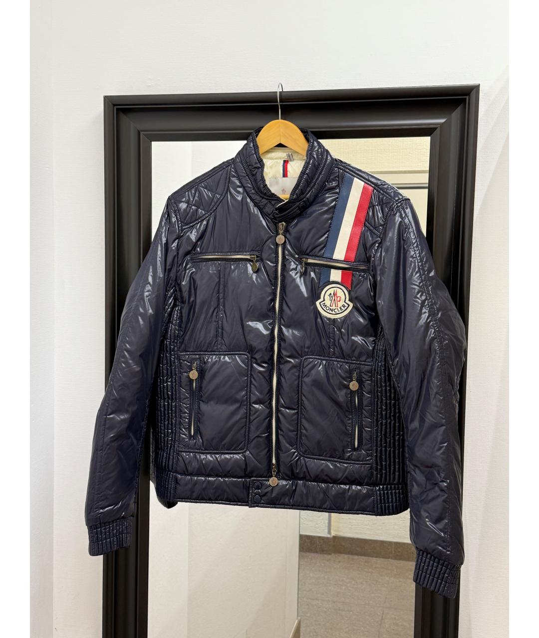 MONCLER Темно-синий пуховик, фото 2