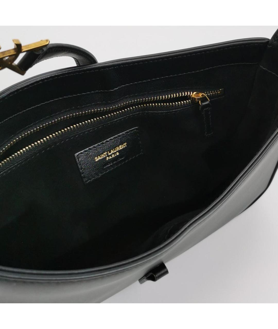 SAINT LAURENT Черная кожаная сумка через плечо, фото 4