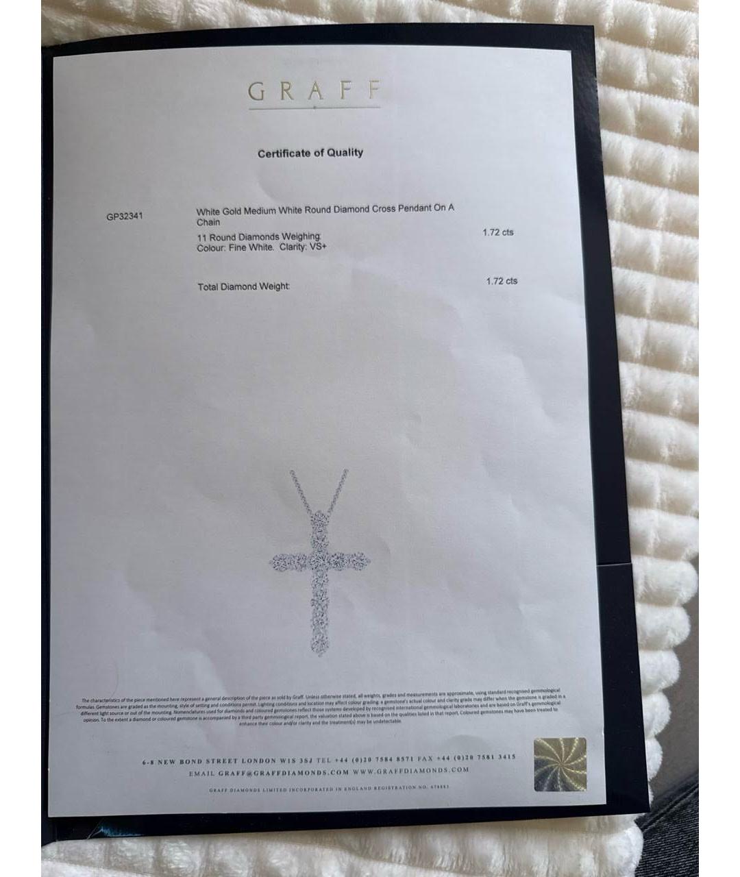 GRAFF Белая подвеска из белого золота, фото 4