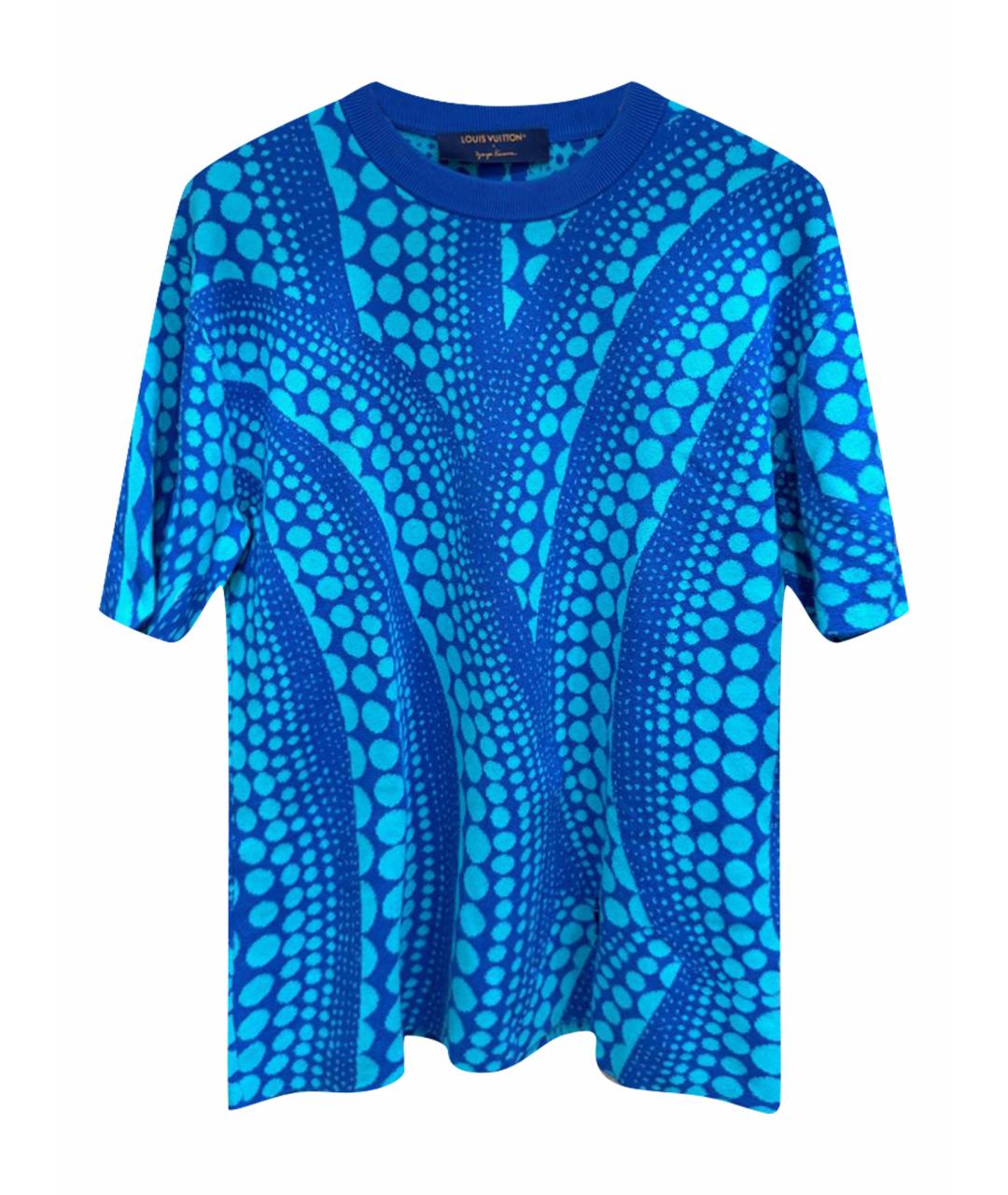 LOUIS VUITTON Синяя хлопковая футболка, фото 1
