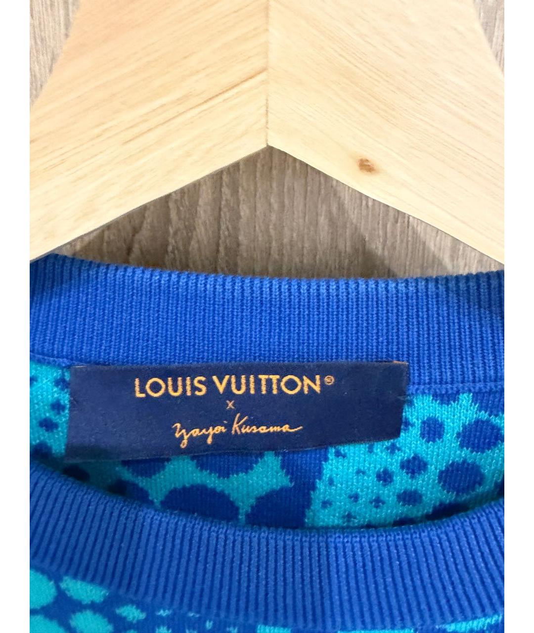 LOUIS VUITTON Синяя хлопковая футболка, фото 5