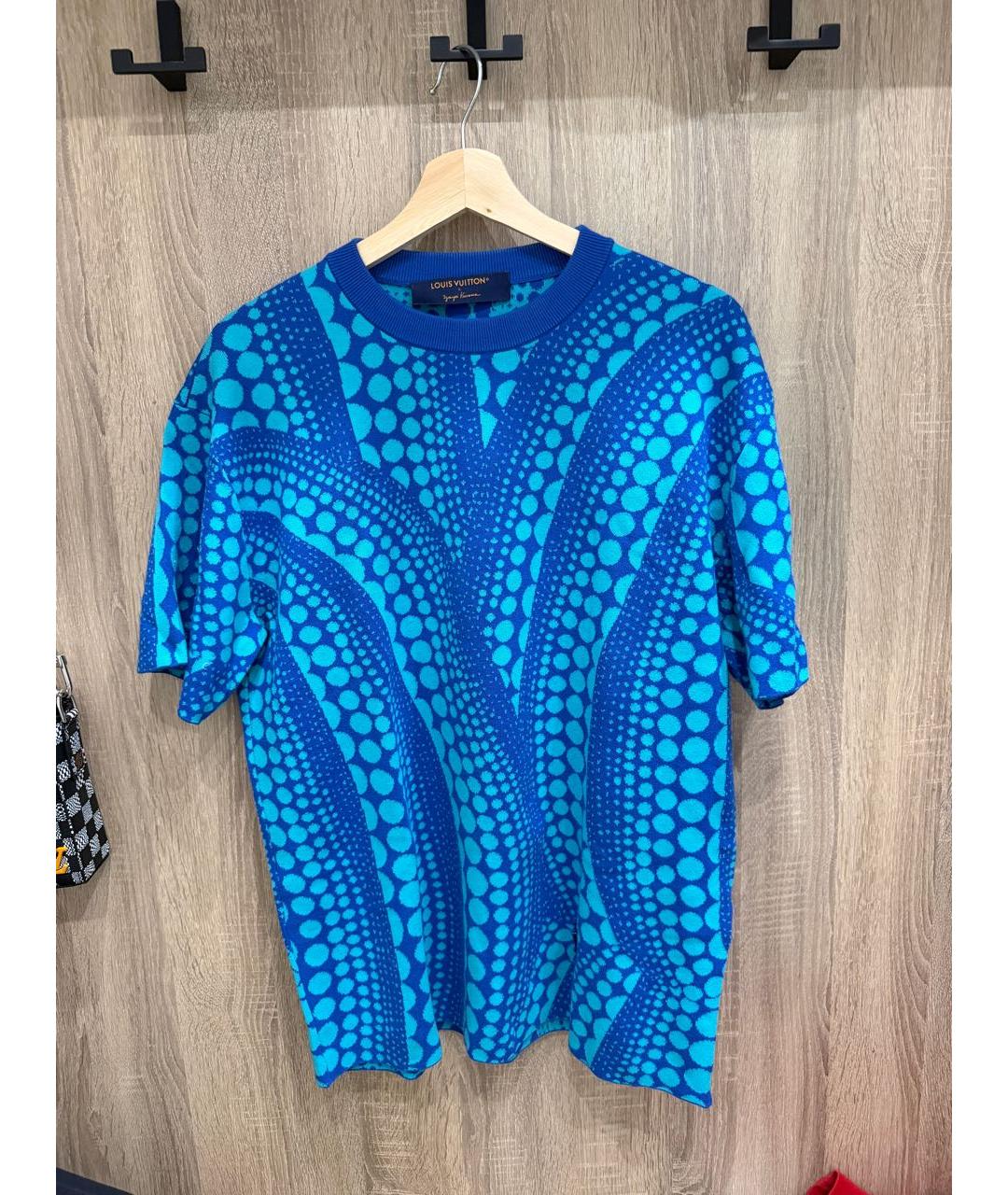 LOUIS VUITTON Синяя хлопковая футболка, фото 8