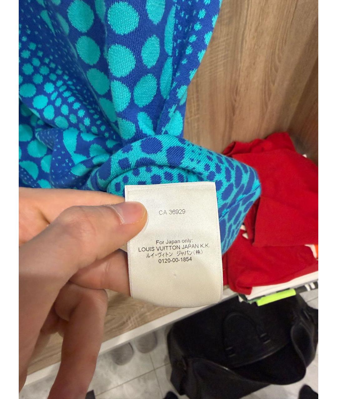 LOUIS VUITTON Синяя хлопковая футболка, фото 3