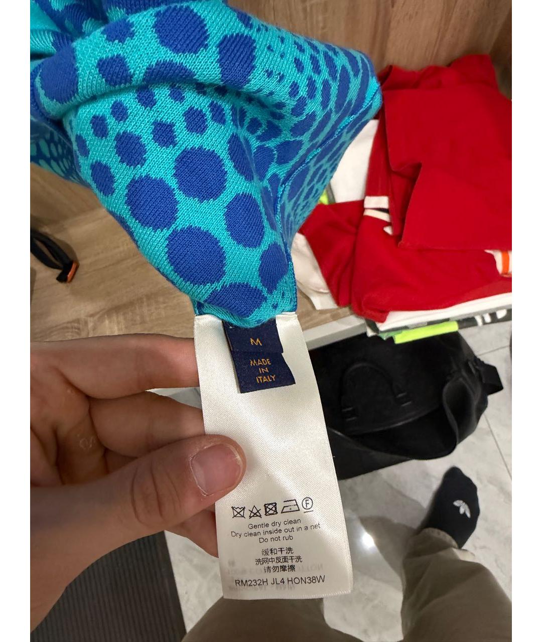 LOUIS VUITTON Синяя хлопковая футболка, фото 4