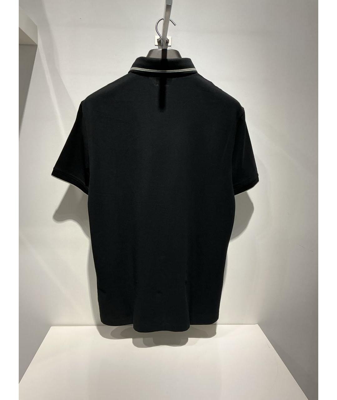 EMPORIO ARMANI Черное хлопковое поло с коротким рукавом, фото 3