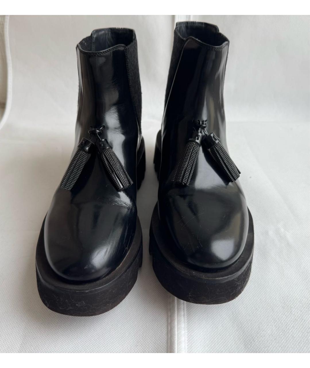 BRUNELLO CUCINELLI Черные кожаные ботинки, фото 2