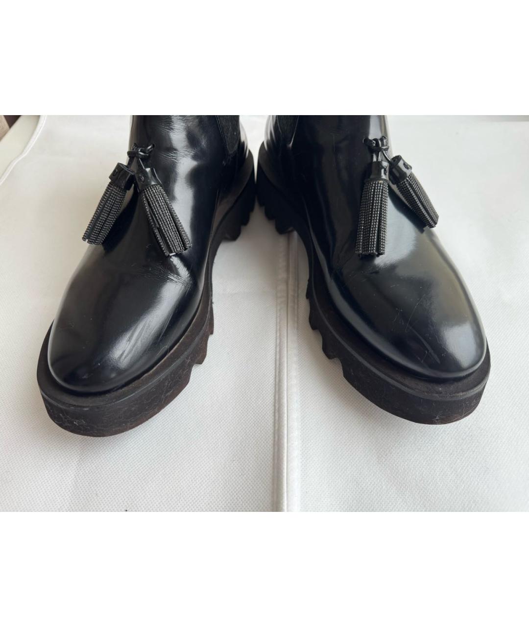 BRUNELLO CUCINELLI Черные кожаные ботинки, фото 8