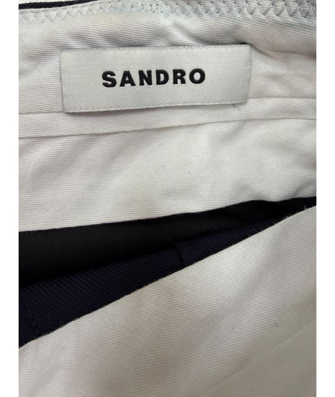 SANDRO Синие шерстяные прямые брюки, фото 3