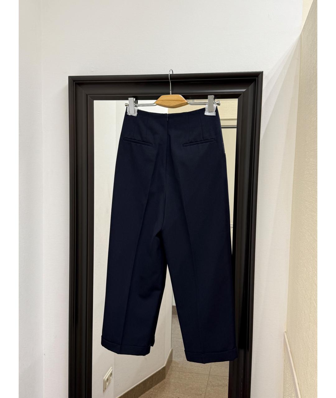 SANDRO Синие шерстяные прямые брюки, фото 2