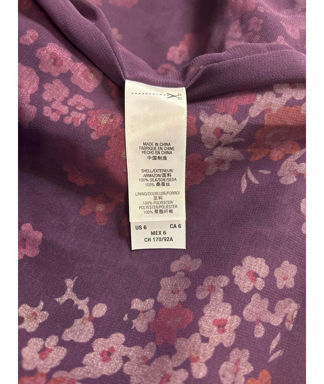 JUICY COUTURE Фиолетовое шелковое повседневное платье, фото 7