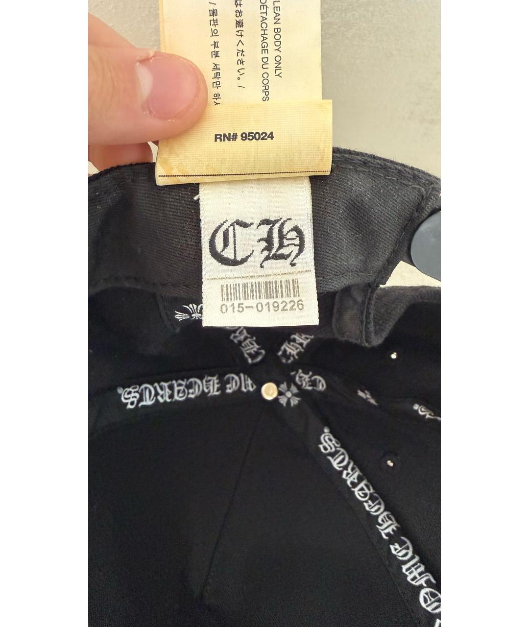 CHROME HEARTS Черная хлопковая кепка/бейсболка, фото 3