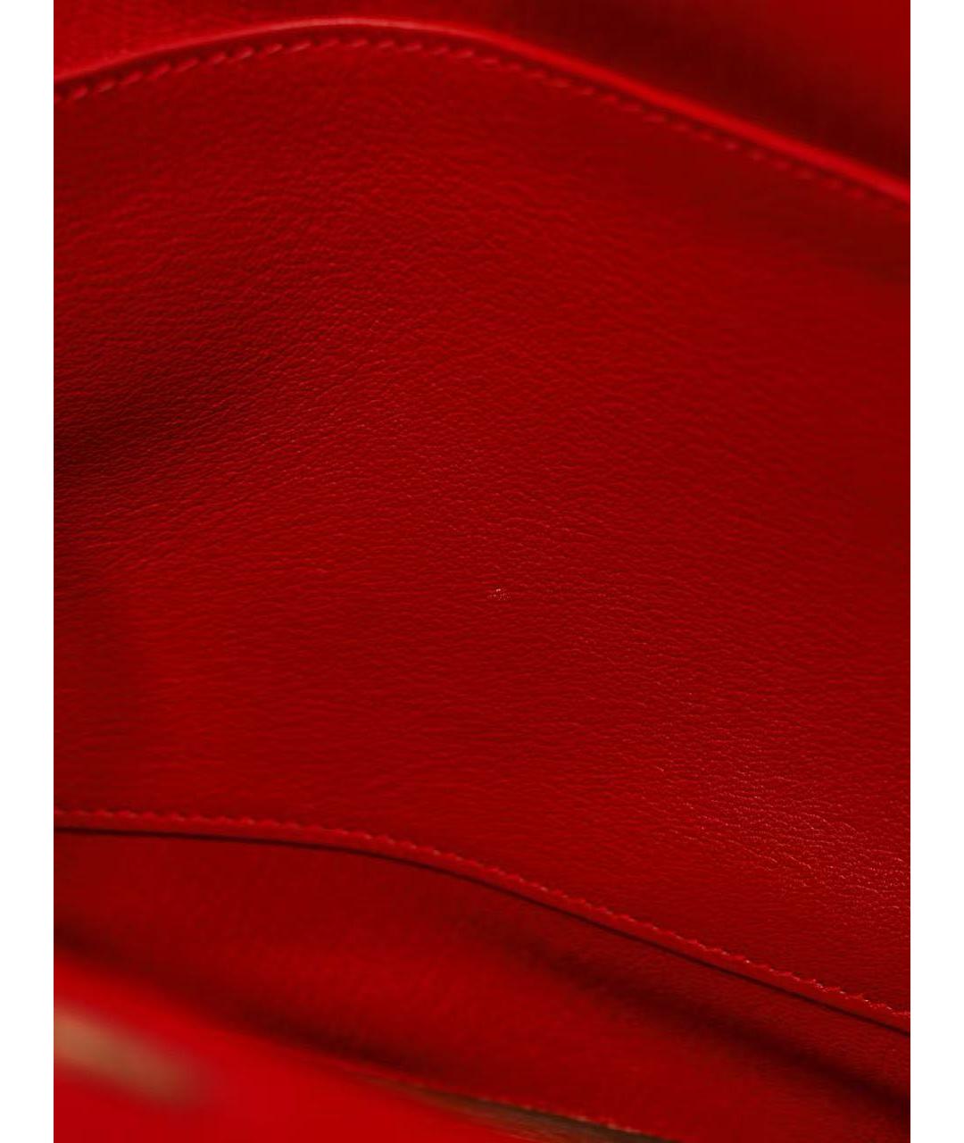 HERMES Красная кожаная сумка с короткими ручками, фото 8
