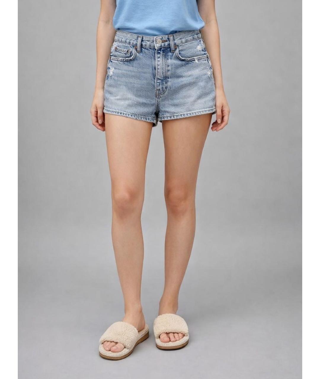 ACNE STUDIOS Голубые хлопковые шорты, фото 5