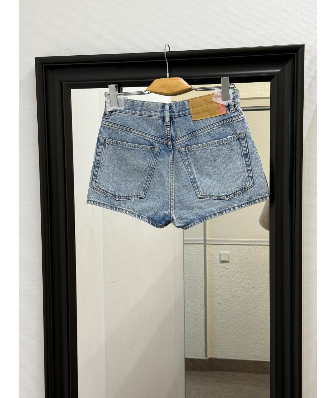 ACNE STUDIOS Голубые хлопковые шорты, фото 2