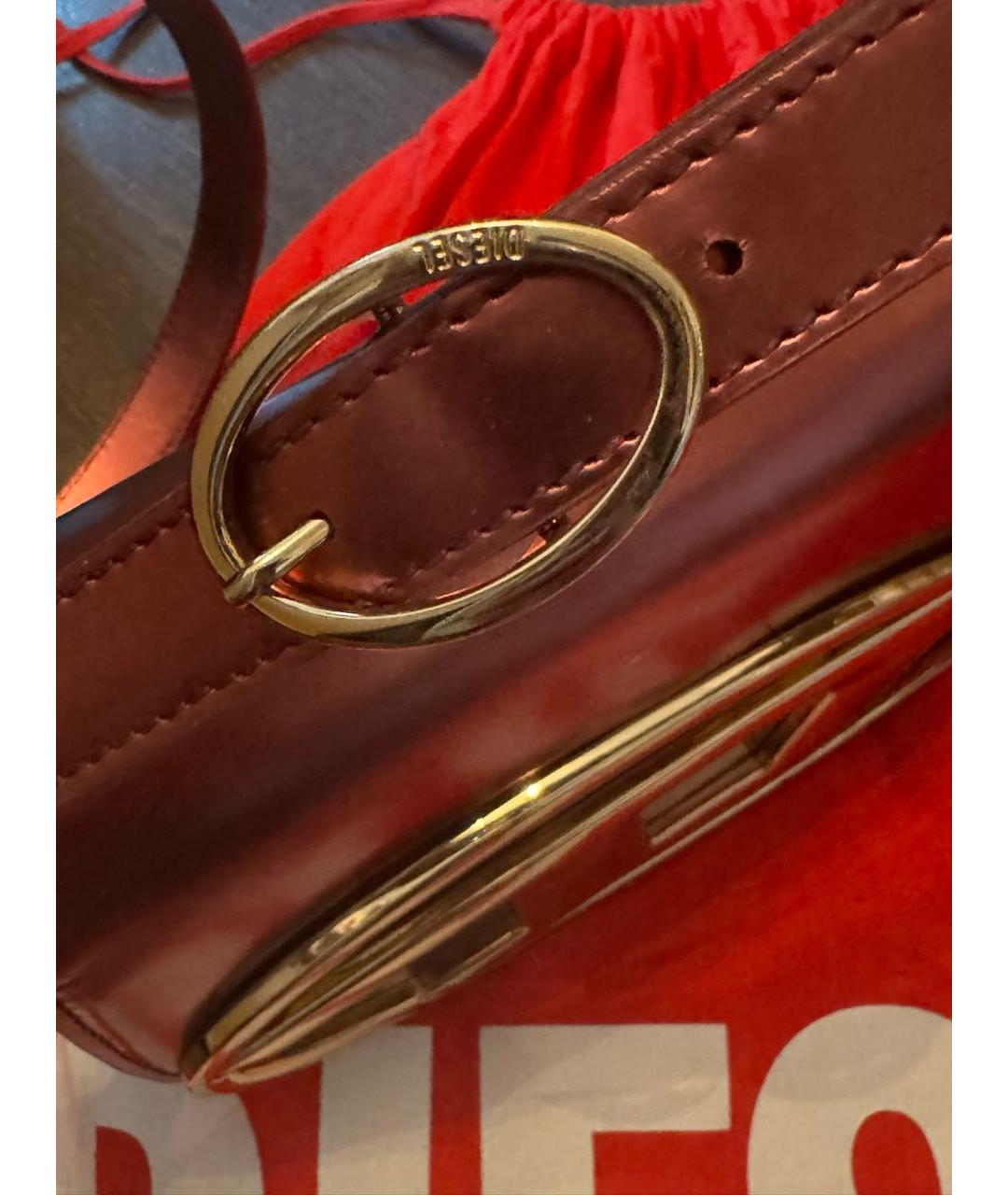 DIESEL Красная кожаная сумка через плечо, фото 2