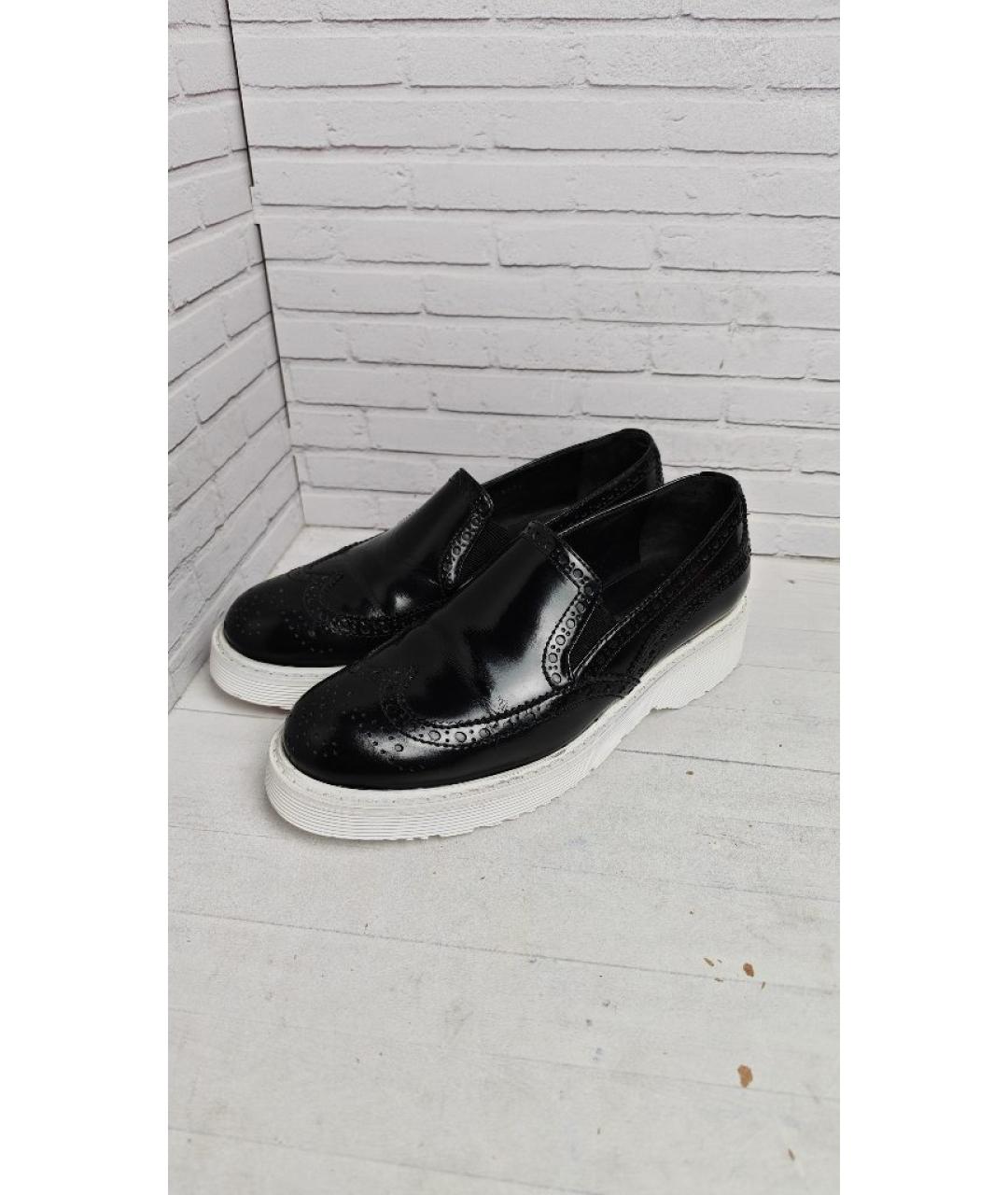 PRADA Черные кожаные лоферы, фото 2