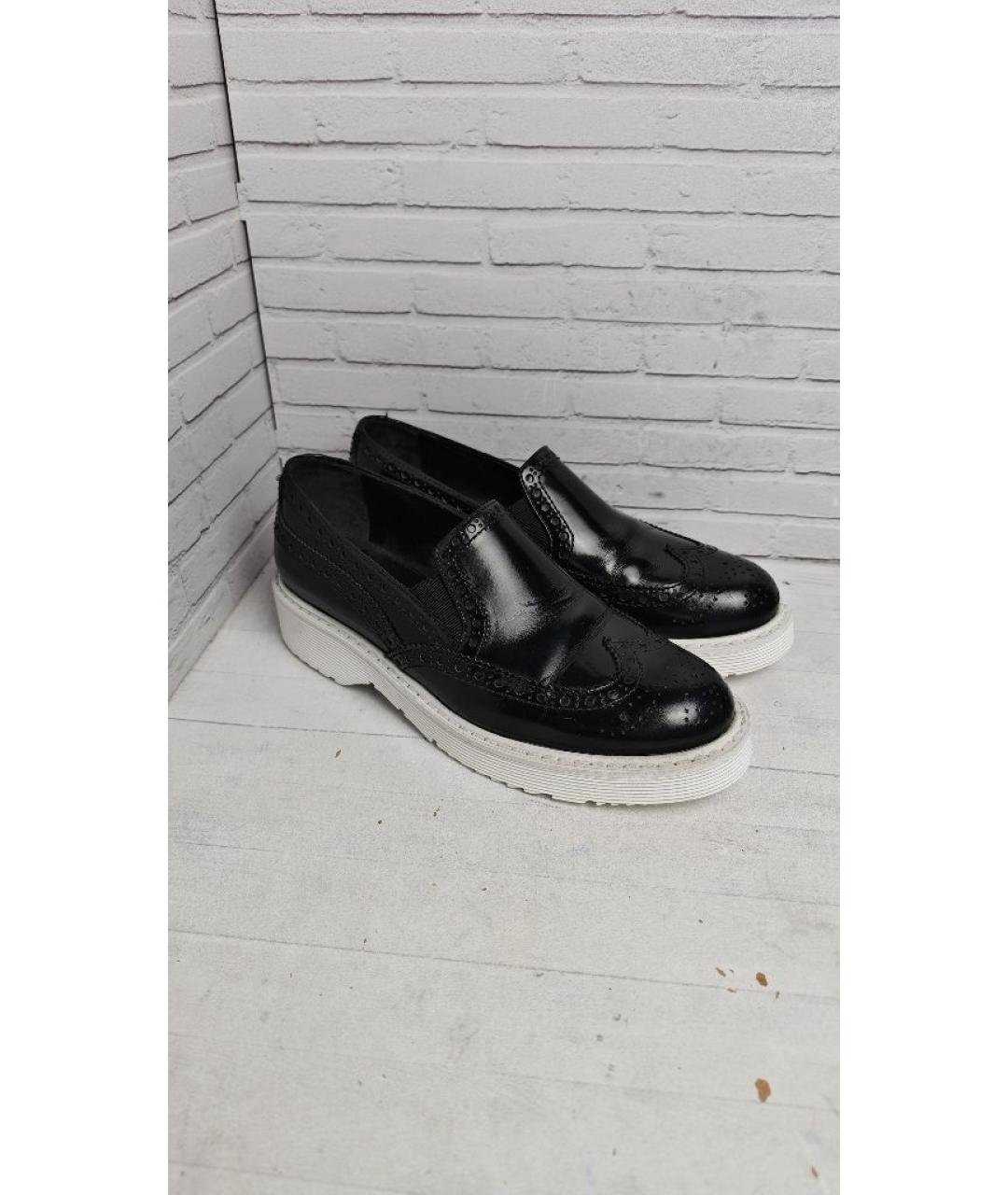 PRADA Черные кожаные лоферы, фото 3