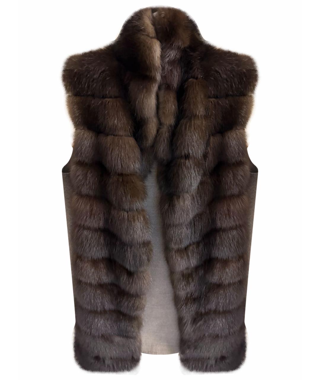 MANZONI 24 Коричневый меховой жилет, фото 1