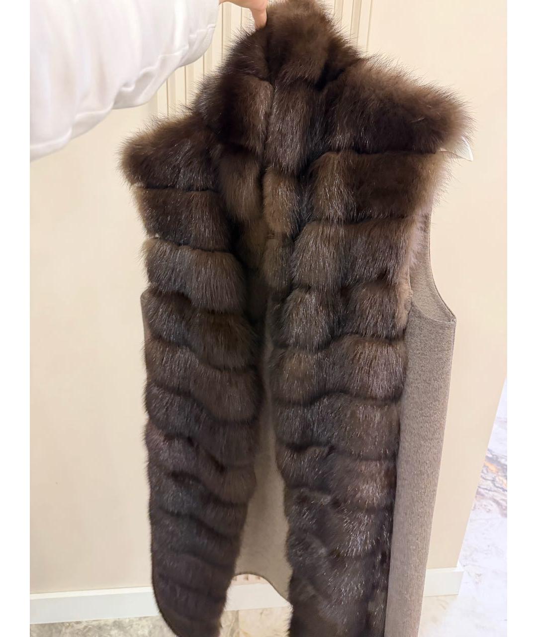 MANZONI 24 Коричневый меховой жилет, фото 5