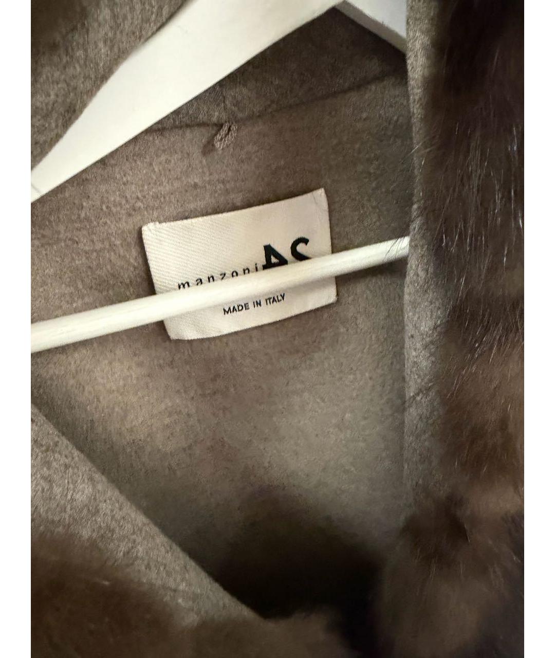 MANZONI 24 Коричневый меховой жилет, фото 7