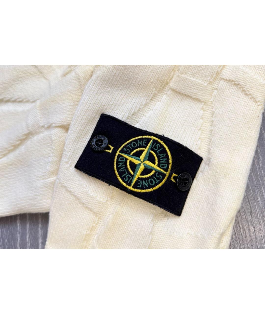 STONE ISLAND Желтый шерстяной джемпер / свитер, фото 4
