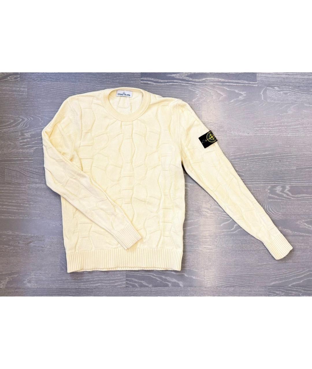 STONE ISLAND Желтый шерстяной джемпер / свитер, фото 6