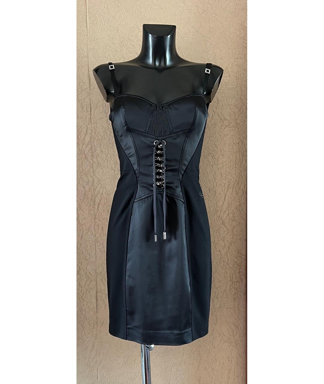 BLUMARINE Черное вискозное коктейльное платье, фото 2