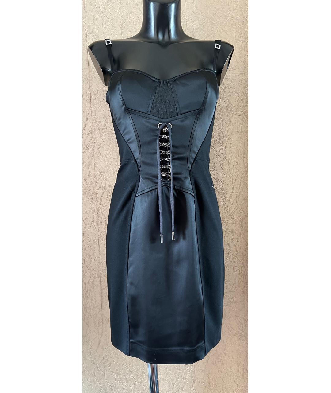 BLUMARINE Черное вискозное коктейльное платье, фото 3