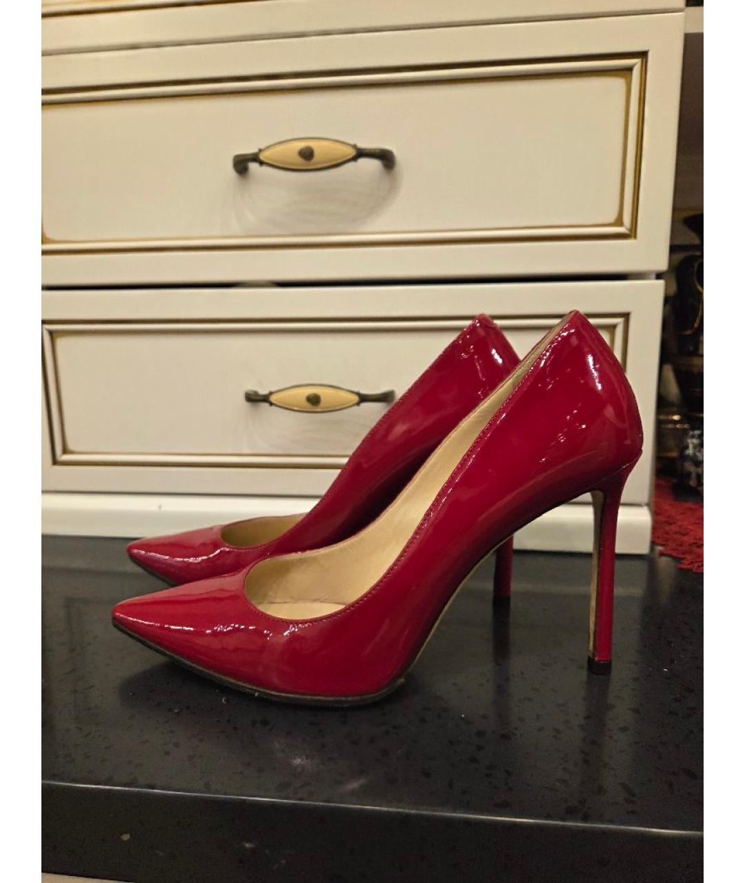 JIMMY CHOO Красные туфли из лакированной кожи, фото 4