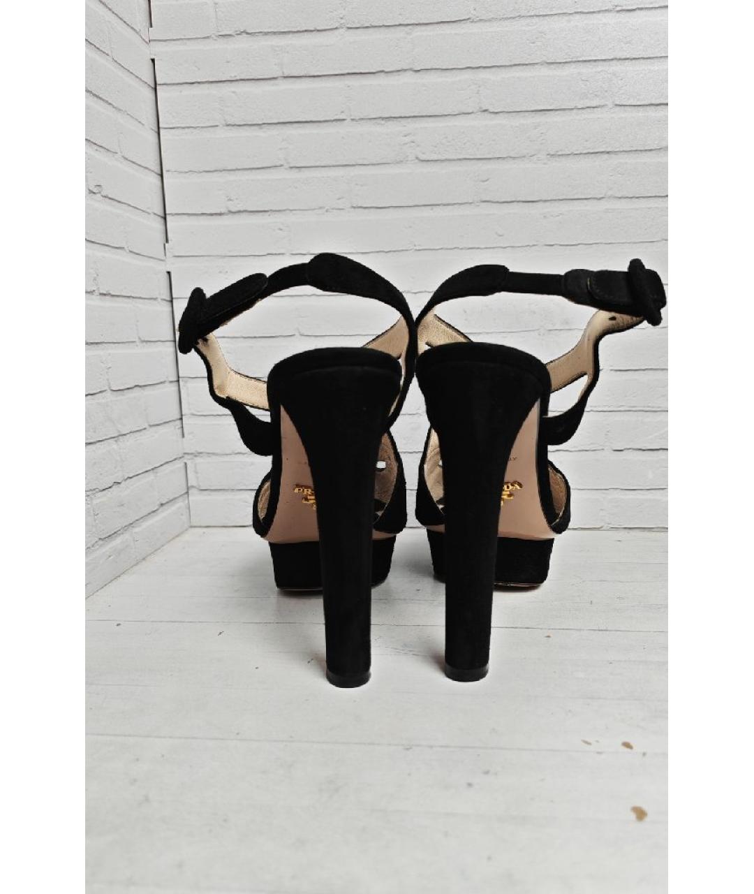 PRADA Черные замшевые туфли, фото 4