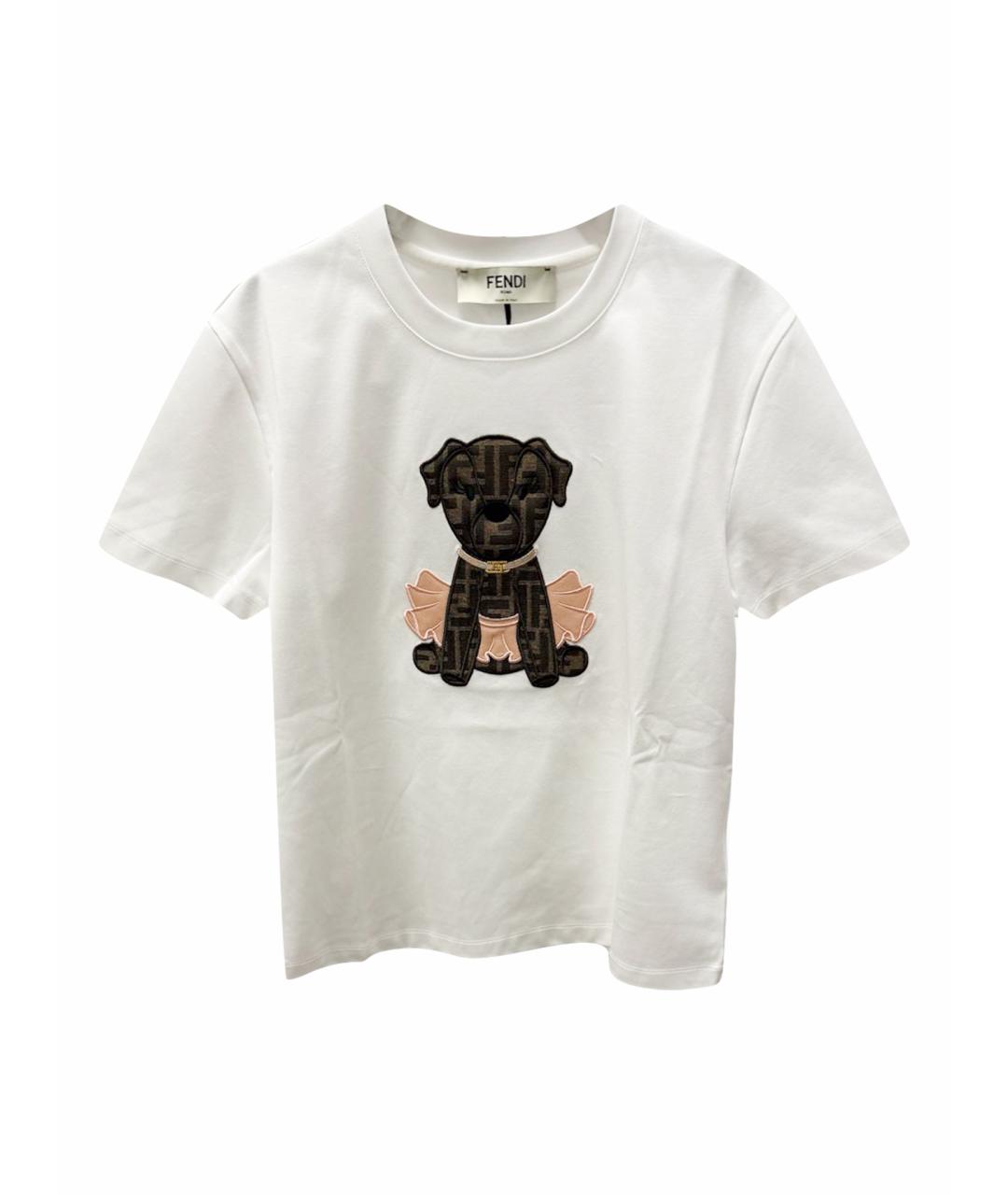FENDI Белая хлопковая футболка, фото 1