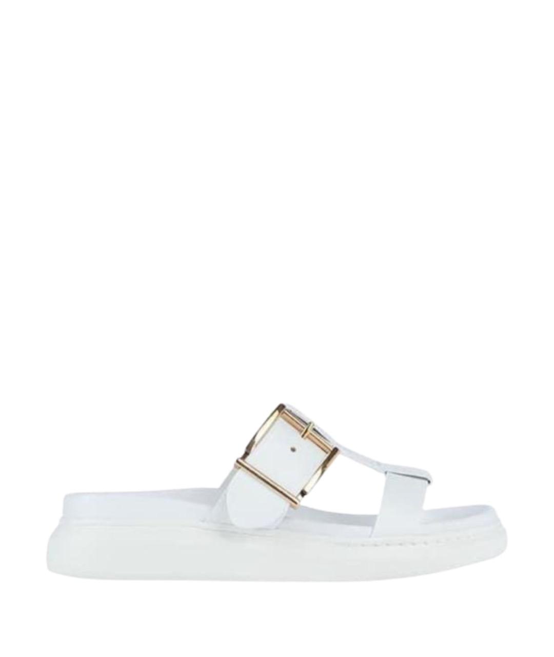ALEXANDER MCQUEEN Белые кожаные сандалии, фото 1