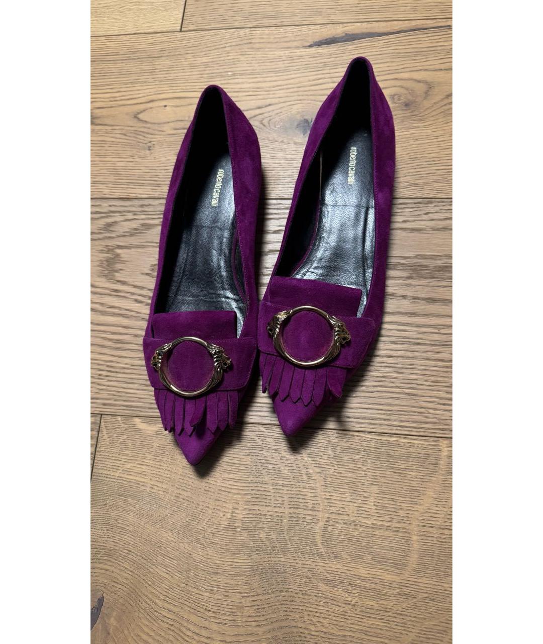 ROBERTO CAVALLI Фиолетовые замшевые балетки, фото 3