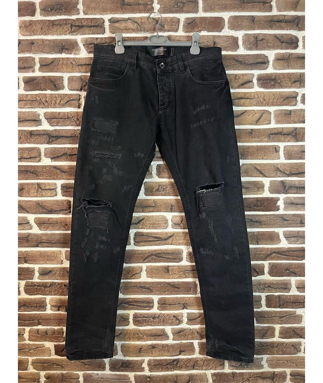 DOLCE&GABBANA Черные хлопковые джинсы скинни, фото 7