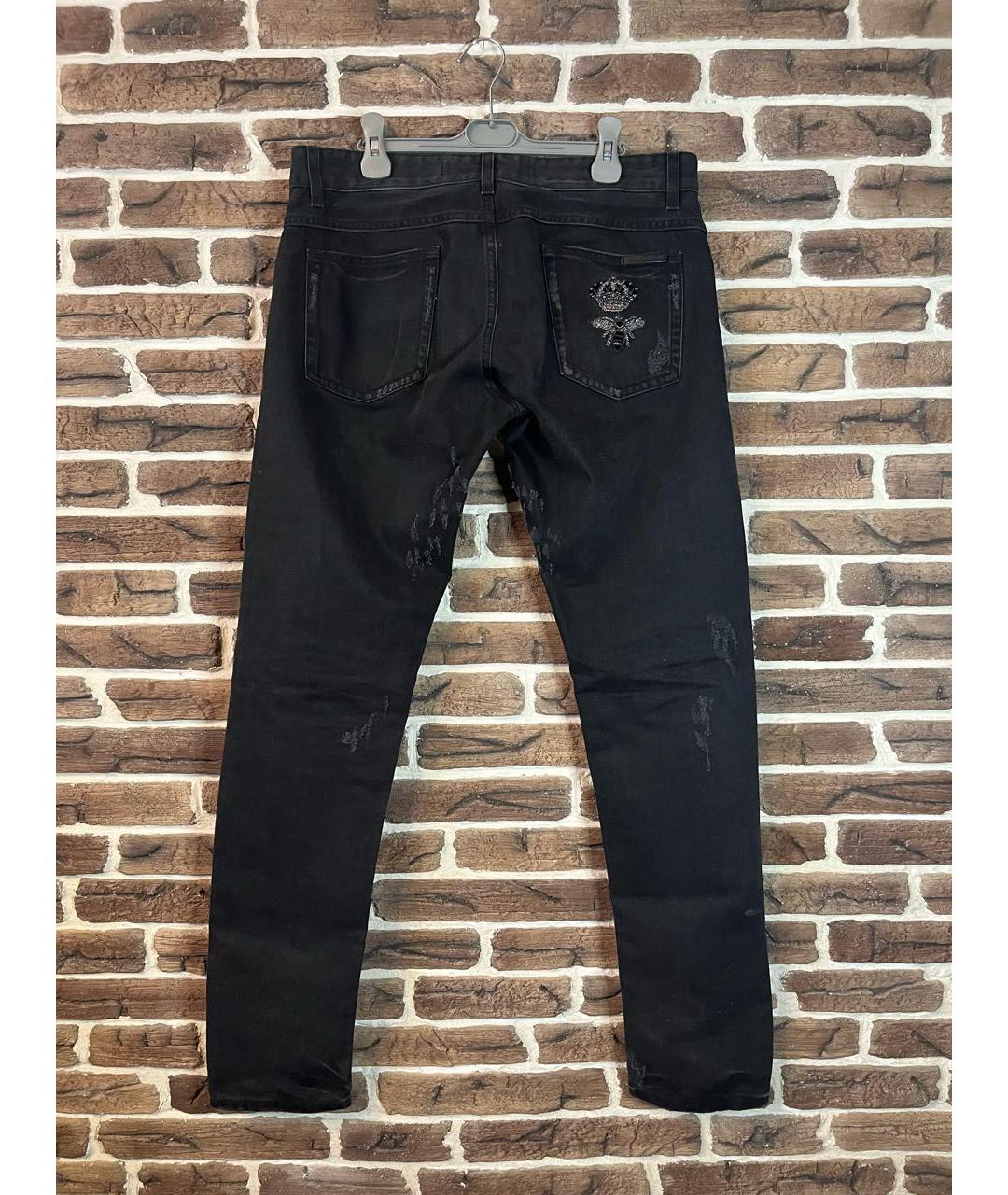 DOLCE&GABBANA Черные хлопковые джинсы скинни, фото 2