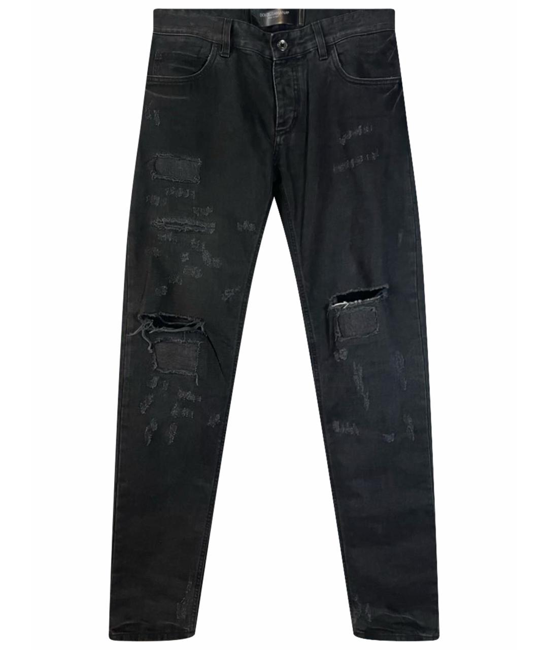 DOLCE&GABBANA Черные хлопковые джинсы скинни, фото 1