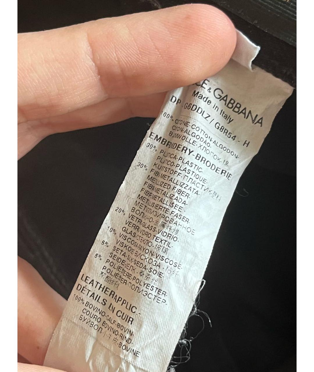 DOLCE&GABBANA Черные хлопковые джинсы скинни, фото 6