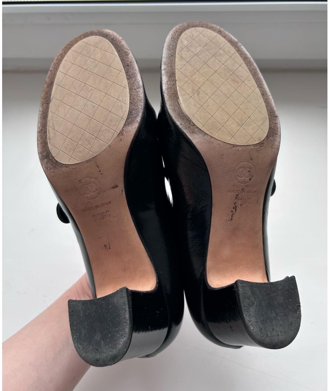 CHANEL Черные туфли из лакированной кожи, фото 6