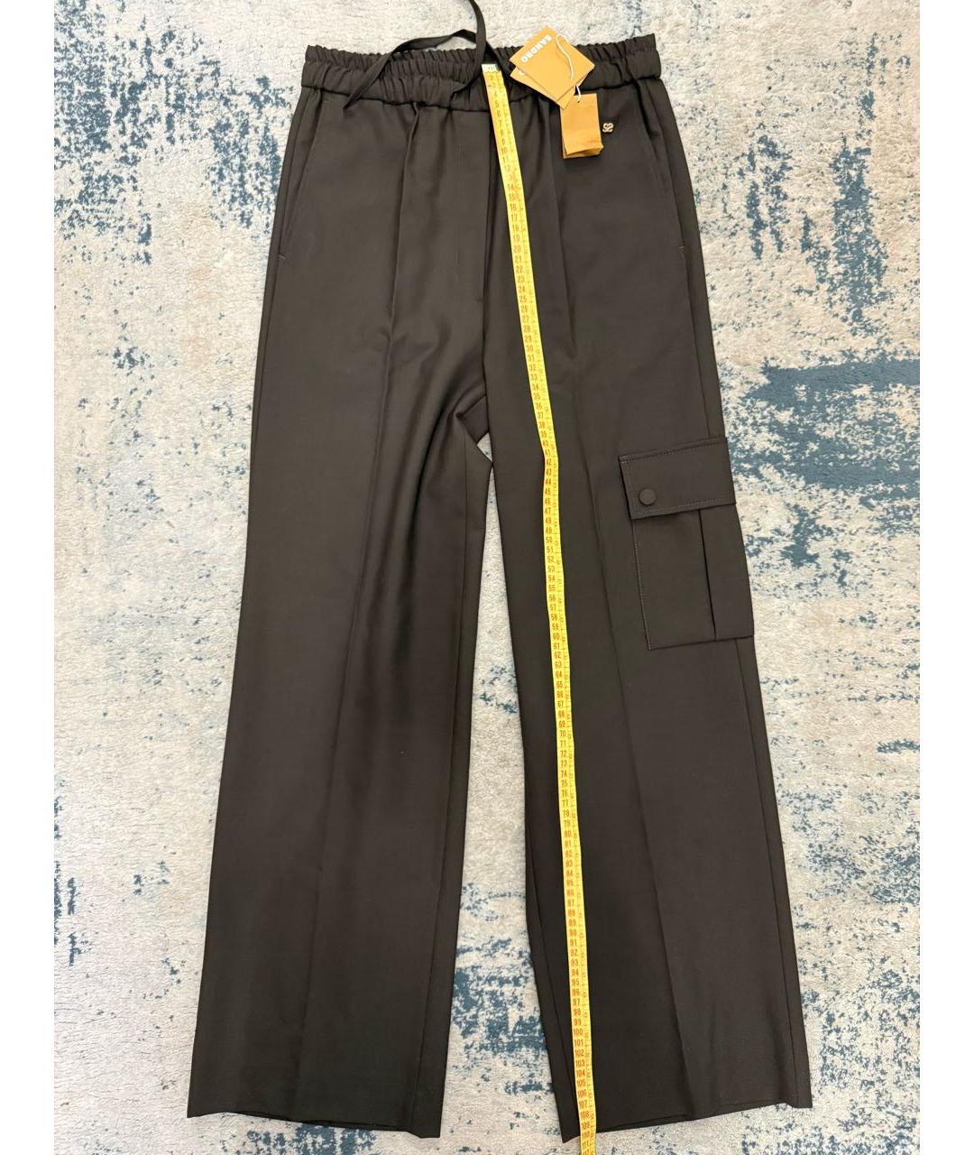 SANDRO Коричневые шерстяные брюки широкие, фото 7