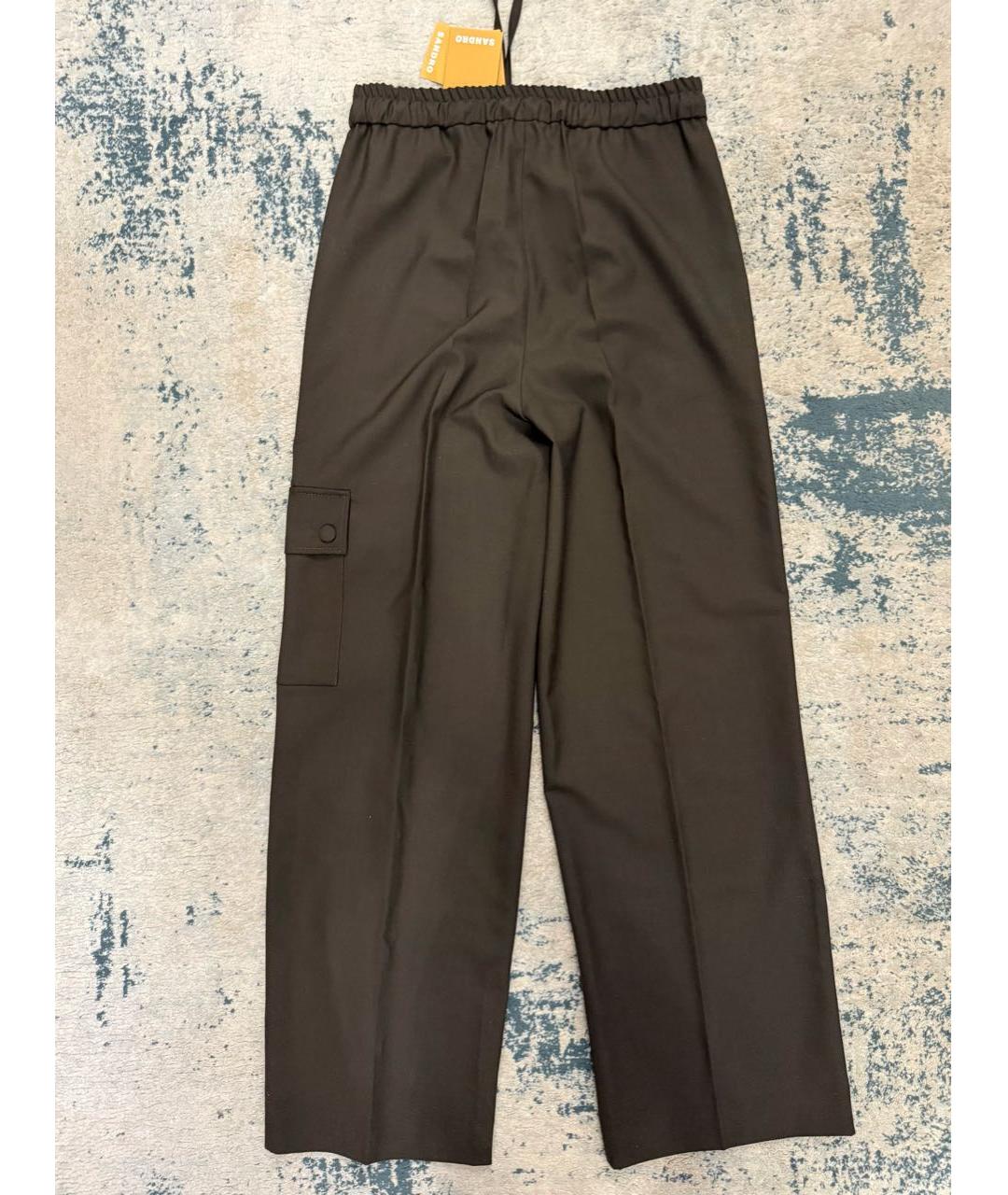 SANDRO Коричневые шерстяные брюки широкие, фото 2