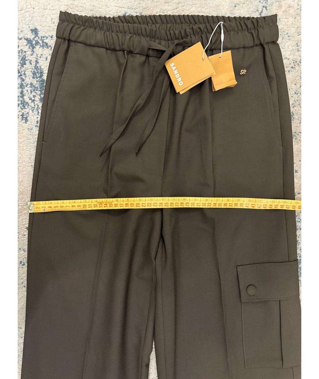 SANDRO Коричневые шерстяные брюки широкие, фото 6