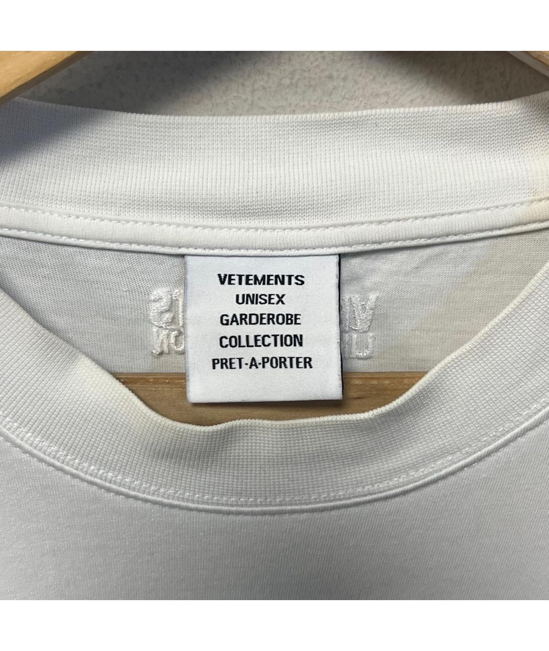 VETEMENTS Белая хлопковая футболка, фото 4