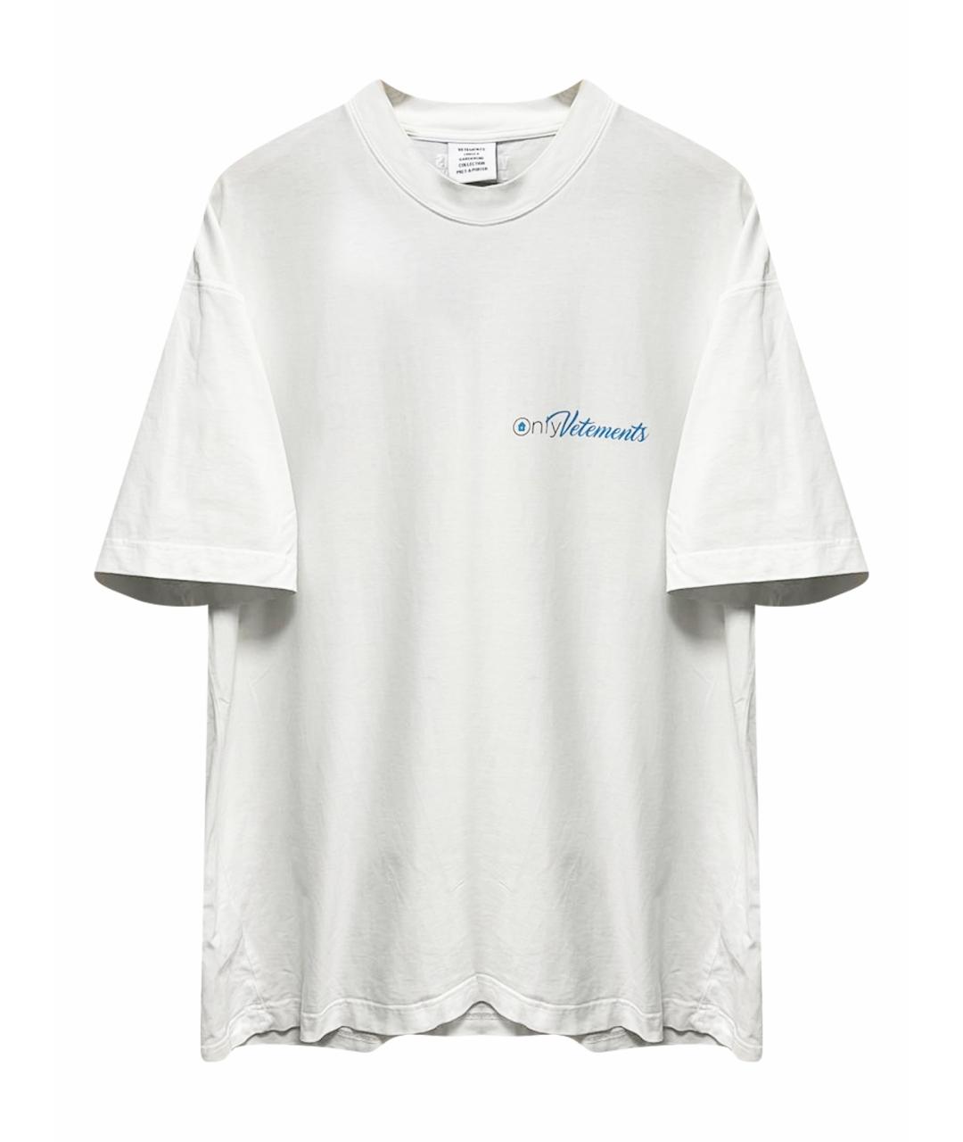 VETEMENTS Белая хлопковая футболка, фото 1