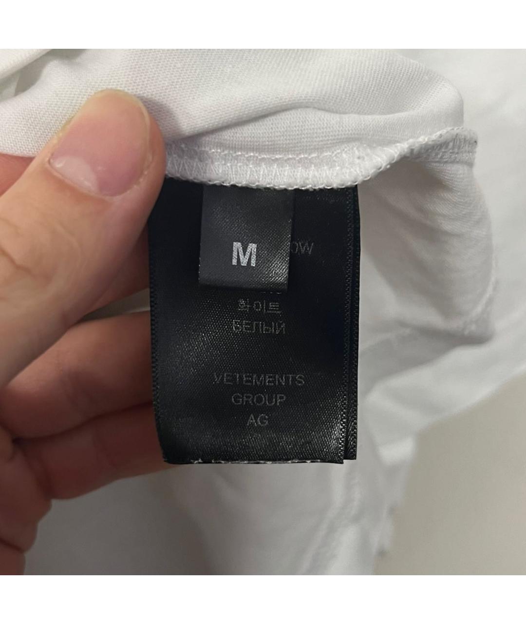 VETEMENTS Белая хлопковая футболка, фото 5