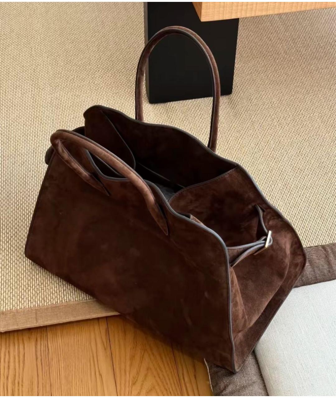 THE ROW Коричневая замшевая сумка тоут, фото 6